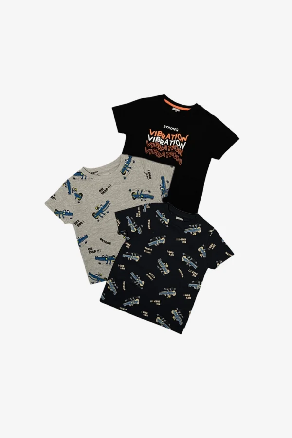 Boys Chest  Print T-Shirt (pack of 3) combo - Image 2